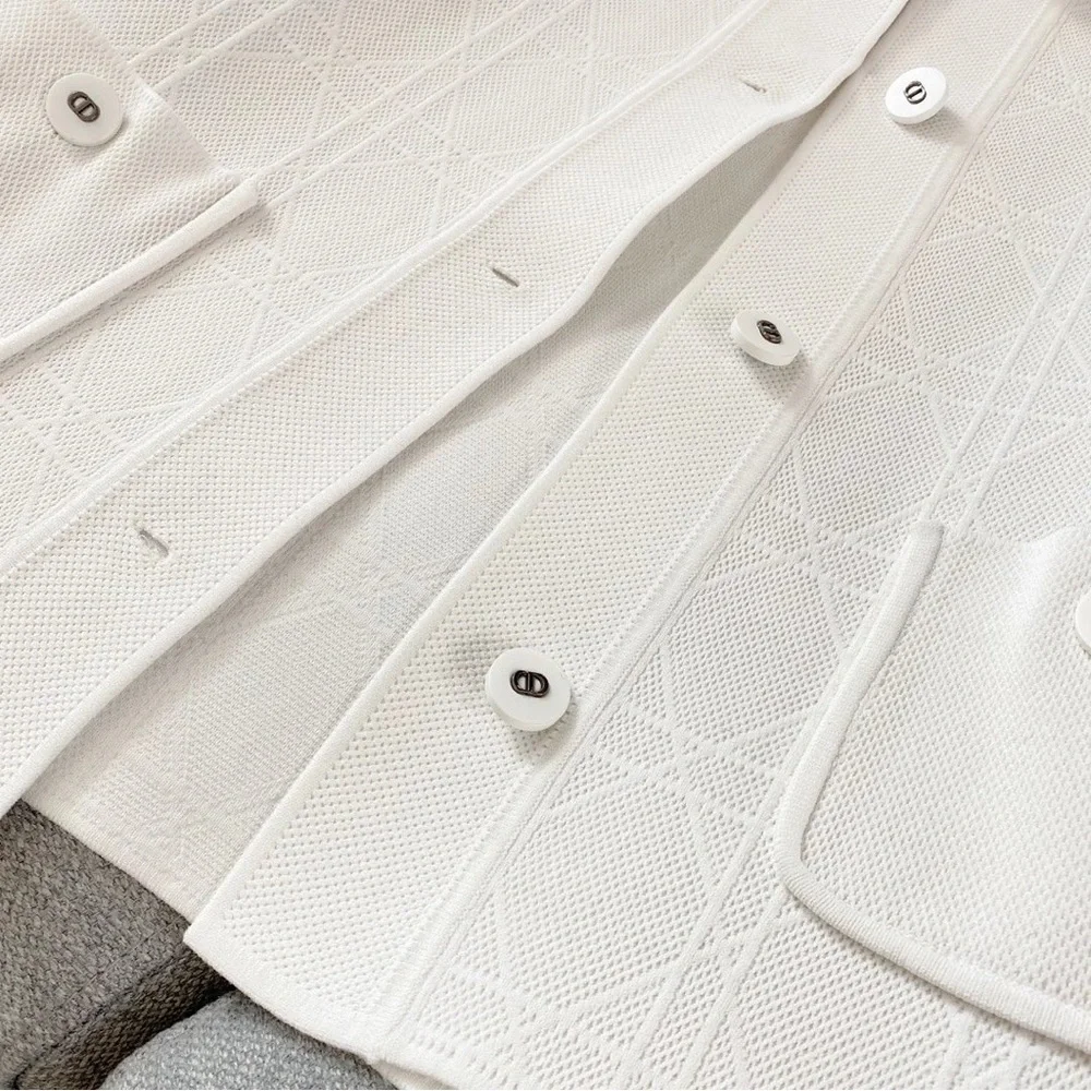 Dior Cream Button-Front Textured Jacket